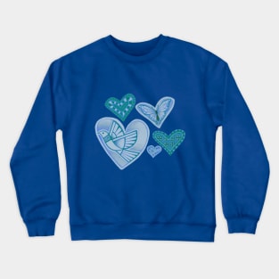 Love makes hearts take flight - moody blue Crewneck Sweatshirt